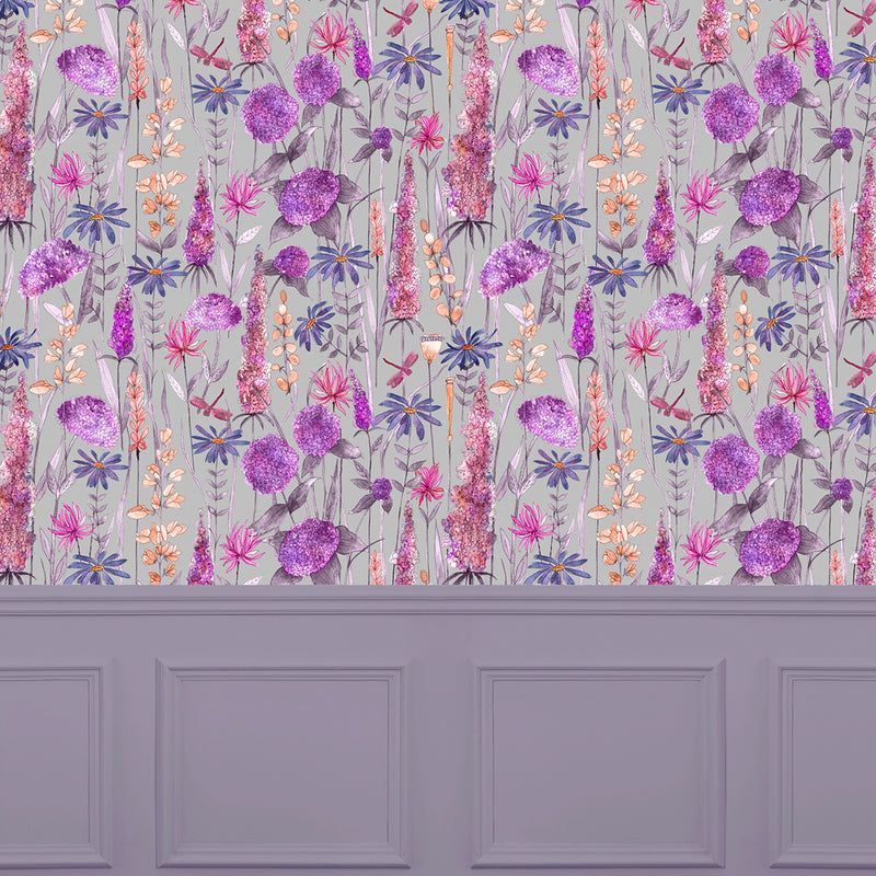 Voyage Maison Florabunda 1.4m Wide Width Wallpaper in Fuchsia