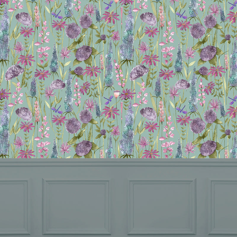 Voyage Maison Florabunda 1.4m Wide Width Wallpaper in Verde