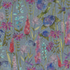 Voyage Maison Florabunda Printed Cotton Fabric in Bluebell/Natural