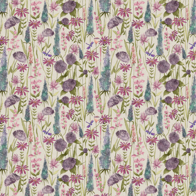 Voyage Maison Florabunda Printed Cotton Fabric in Verde/Cream