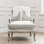 Voyage Maison Florence Stone Kissing Pheasants Chair in Grey