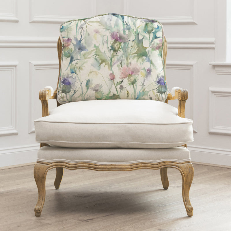 Floral Green Furniture - Cirsium Printed Florence Chair Oak/Damson Voyage Maison