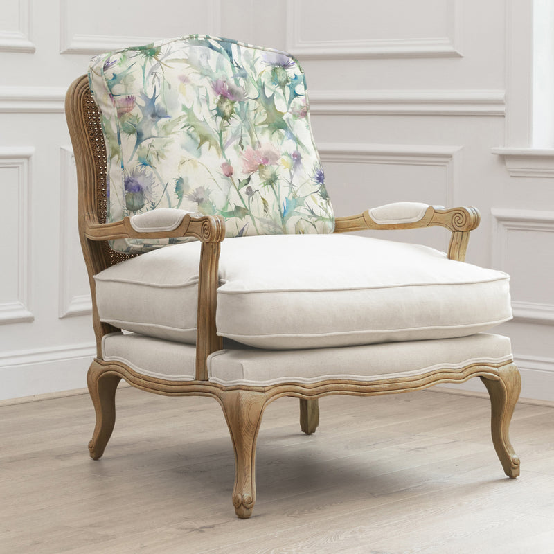 Floral Green Furniture - Cirsium Printed Florence Chair Oak/Damson Voyage Maison