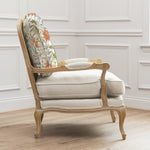 Floral Orange Furniture - Delamere Printed Florence Chair Oak/Linen Voyage Maison