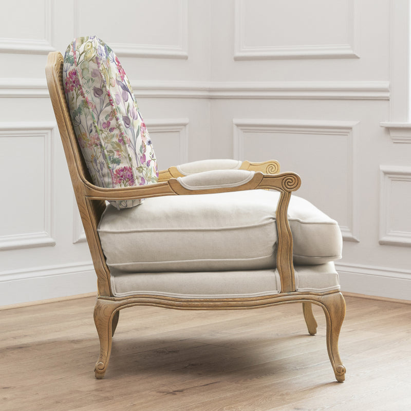 Floral Pink Furniture - Hedgerow Printed Florence Chair Oak/Lotus Voyage Maison