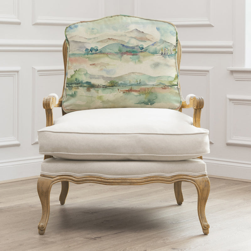 Woodland Green Furniture - Russet Shores Printed Florence Chair Oak/Linen Voyage Maison