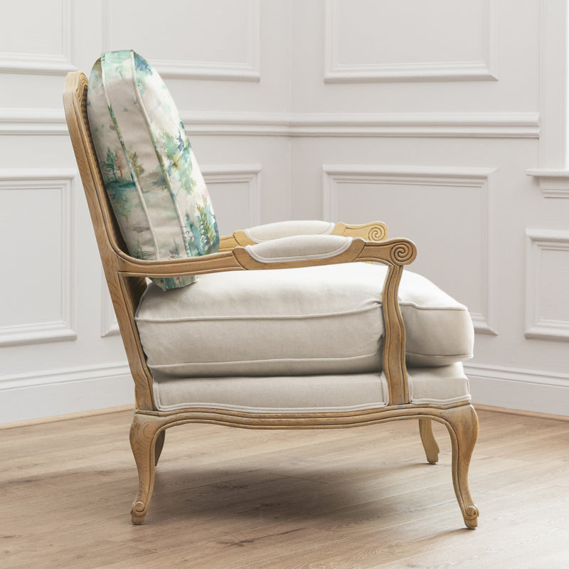 Woodland Green Furniture - Wilderness Printed Florence Chair Oak/Topaz Voyage Maison