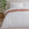 Floral Pink Bedding - Florrie Embroidered Cotton Duvet Cover Set Peach Wylder Nature