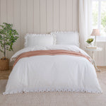 Floral Pink Bedding - Florrie Embroidered Cotton Duvet Cover Set Peach Wylder Nature