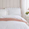 Floral Pink Bedding - Florrie Embroidered Cotton Pillowcase Pair Peach Wylder Nature