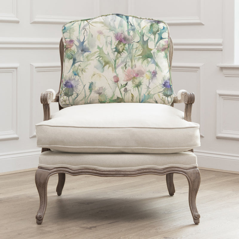 Floral Green Furniture - Cirsium Printed Florence Chair Stone/Damson Voyage Maison