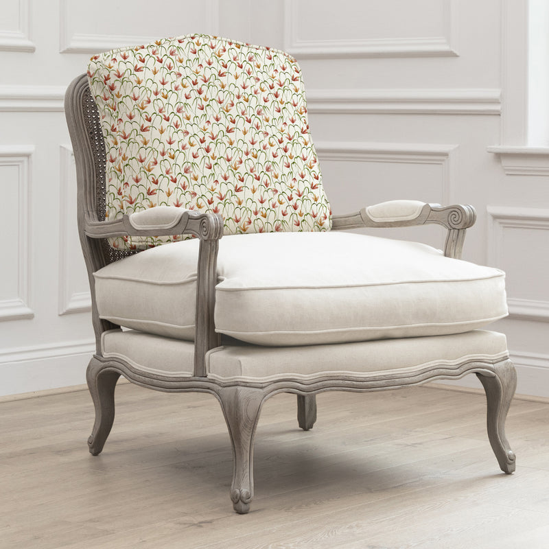 Floral Orange Furniture - Fresia Printed Florence Chair Stone/Linen Voyage Maison