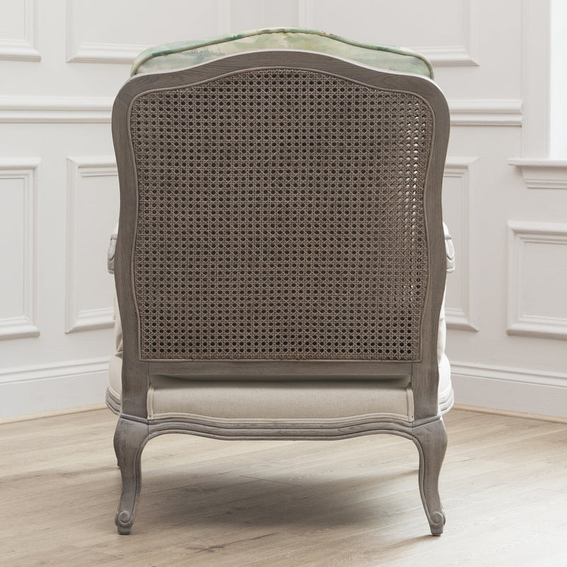 Woodland Green Furniture - Russet Shores Printed Florence Chair Stone/Linen Voyage Maison