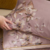 Damask Purple Bedding - Floella Printed Duvet Cover Set Purple Voyage Maison