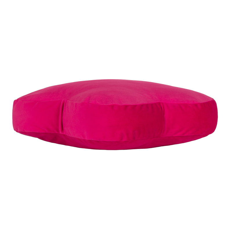 heya home Flower Velvet Reversible Ready Filled Cushion in Hot Pink