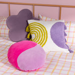 heya home Flower Velvet Reversible Ready Filled Cushion in Lilac