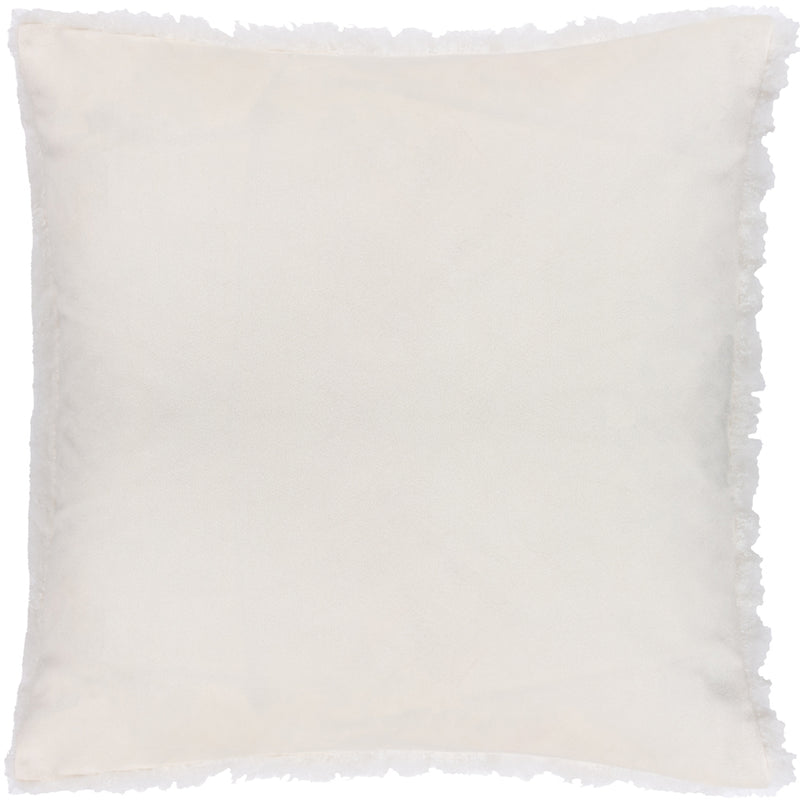 Heya Home Fluff Ball Faux Fur Cushion Cover in Dreamy Cream