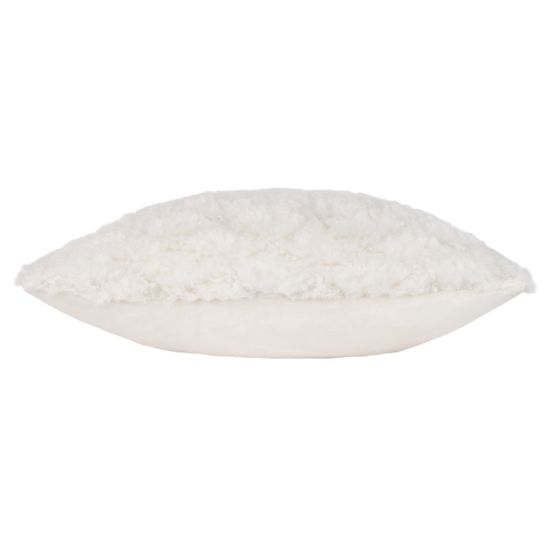 Heya Home Fluff Ball Faux Fur Cushion Cover in Dreamy Cream