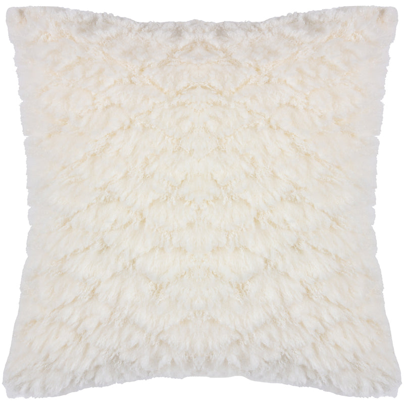 Heya Home Fluff Ball Faux Fur Cushion Cover in Dreamy Cream