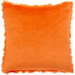 Heya Home Fluff Ball Faux Fur Cushion Cover in Orange Fever