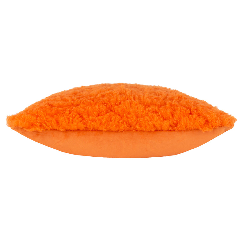 Heya Home Fluff Ball Faux Fur Cushion Cover in Orange Fever