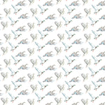 Voyage Maison Flying Ducks Printed Linen Fabric in Natural