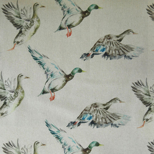 Voyage Maison Flying Ducks Printed Linen Fabric in Natural