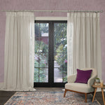 Voyage Maison Focus Sheer Woven Pencil Pleat Curtains in Frost