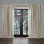 Voyage Maison Focus Sheer Woven Pencil Pleat Curtains in Linen