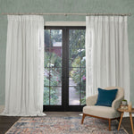 Voyage Maison Focus Sheer Woven Pencil Pleat Curtains in Snow