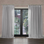 Voyage Maison Focus Sheer Woven Pencil Pleat Curtains in Zinc