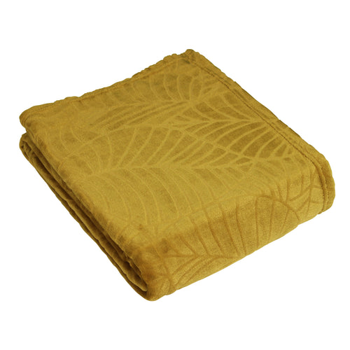 Floral Yellow Throws - Folio Botanical Fleece Throw Mustard Furn