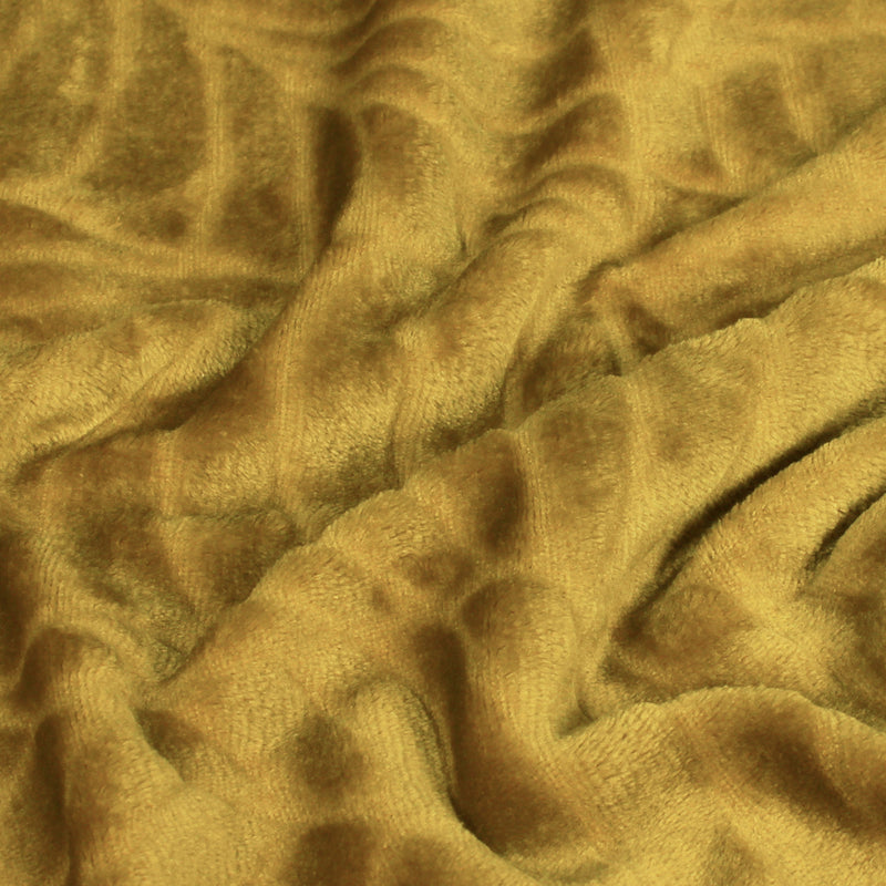 furn. Folio Botanical Fleece Throw in Mustard