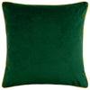 Animal Green Cushions - Forest Fauna Stag Velvet Piped Cushion Cover Emerald/Gold furn.