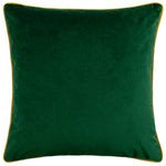 Animal Green Cushions - Forest Fauna Stag Velvet Piped Cushion Cover Emerald/Gold furn.