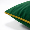 Animal Green Cushions - Forest Fauna Stag Velvet Piped Cushion Cover Emerald/Gold furn.