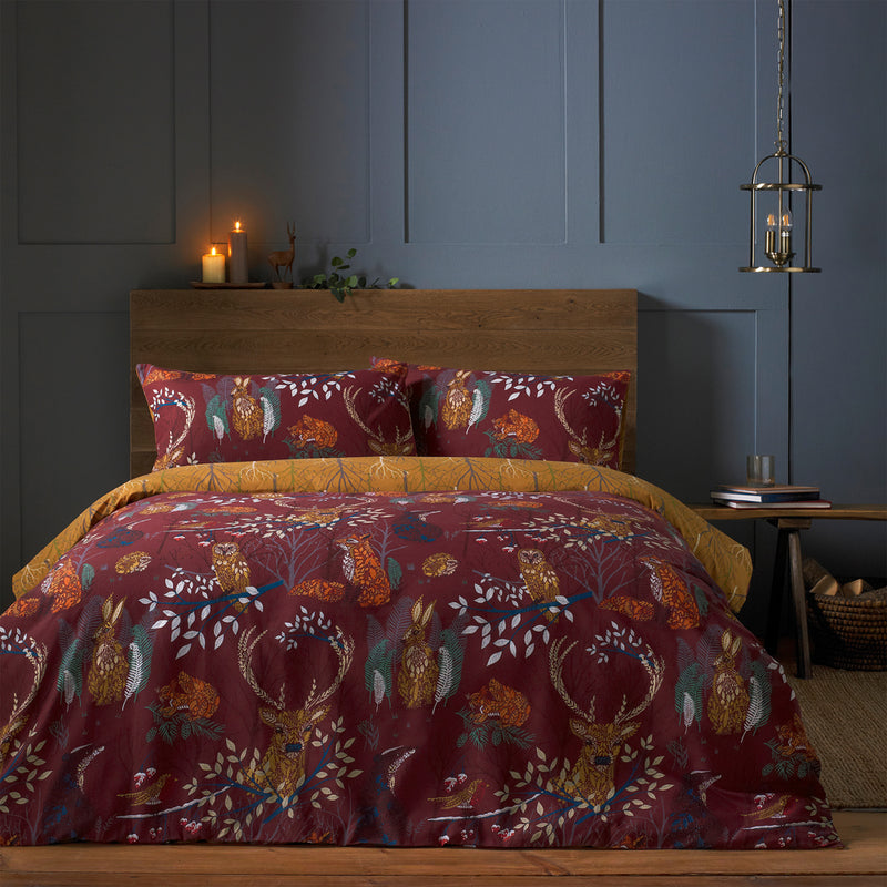 furn. Forest Fauna Woodland Duvet Cover Set in Rust