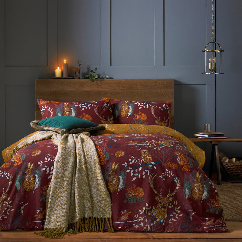 furn. Forest Fauna Woodland Duvet Cover Set in Rust