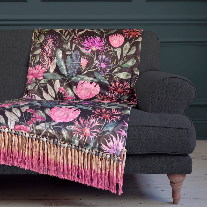 Voyage Maison Fortazela Velvet Throw in Onyx