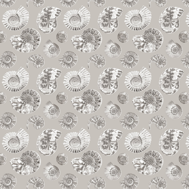 Voyage Maison Fossilium Printed Cotton Fabric in Sepia