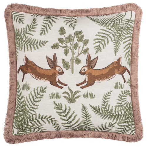  Cushions - Fable Rabbits  Feather Filled Cushion Willow Green Wylder