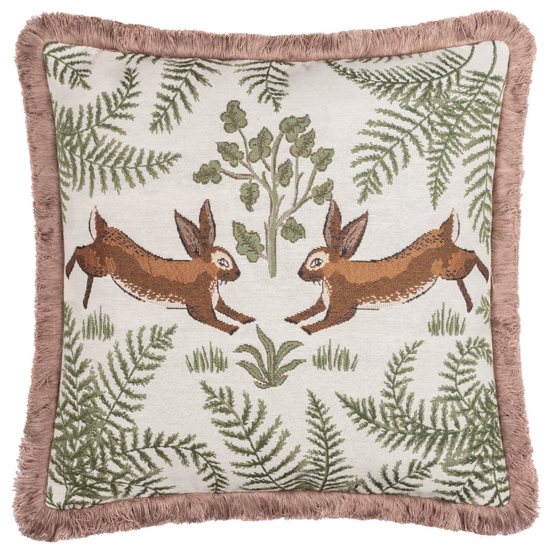  Cushions - Fable Rabbits  Cushion Cover Willow Green Wylder
