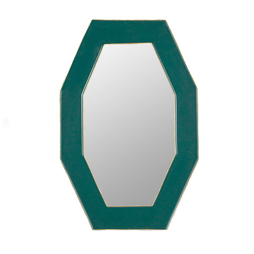 Paoletti Framed Octagonal Wall Mirror in Teal