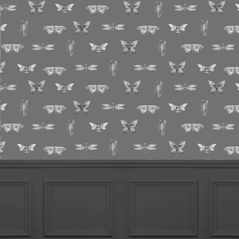 Voyage Maison Fray 1.4m Wide Width Wallpaper in Charcoal