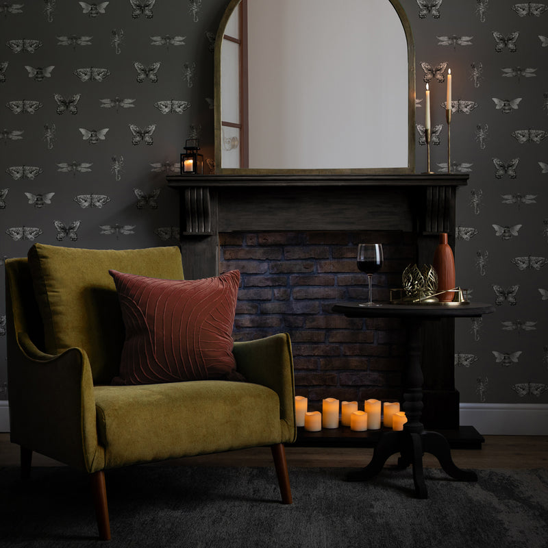 Voyage Maison Fray 1.4m Wide Width Wallpaper in Charcoal