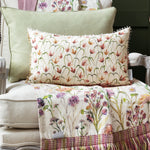 Floral Red Cushions - Fresia Printed Feather Filled Cushion Linen Voyage Maison