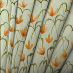 Floral Green Fabric - Fresia Printed Cotton Fabric (By The Metre) Sky Voyage Maison