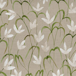 Floral Beige Fabric - Fresia Printed Cotton Fabric (By The Metre) Stone Voyage Maison