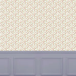 Floral Red Wallpaper - Fresia  1.4m Wide Width Wallpaper (By The Metre) Linen Voyage Maison