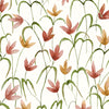 Floral Red Wallpaper - Fresia  1.4m Wide Width Wallpaper (By The Metre) Linen Voyage Maison